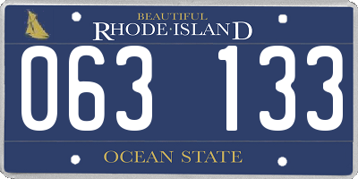 RI license plate 063133