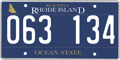RI license plate 063134