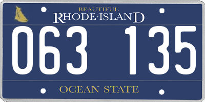 RI license plate 063135