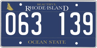 RI license plate 063139