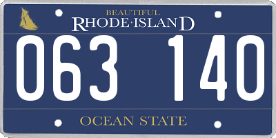 RI license plate 063140