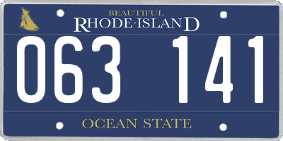 RI license plate 063141