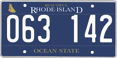 RI license plate 063142