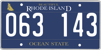 RI license plate 063143
