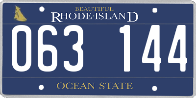 RI license plate 063144