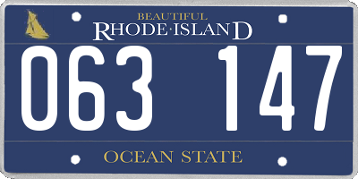 RI license plate 063147