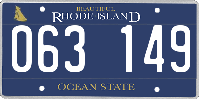 RI license plate 063149