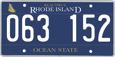 RI license plate 063152