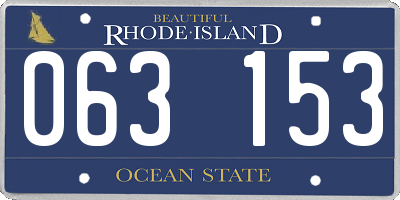 RI license plate 063153