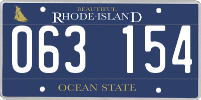 RI license plate 063154