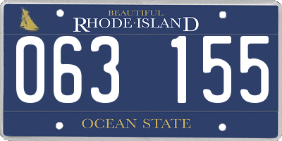 RI license plate 063155
