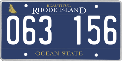 RI license plate 063156
