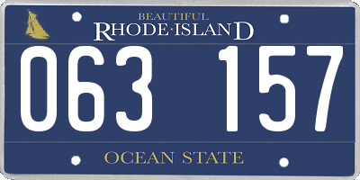 RI license plate 063157