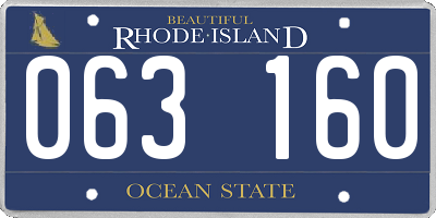 RI license plate 063160