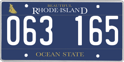 RI license plate 063165