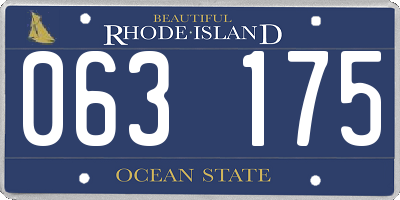 RI license plate 063175
