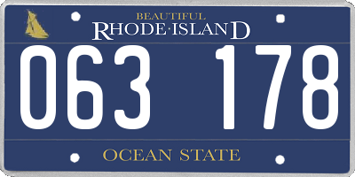 RI license plate 063178