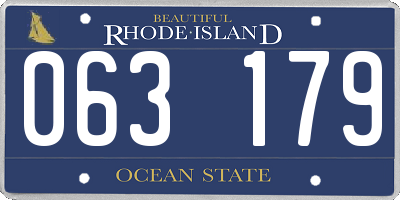 RI license plate 063179