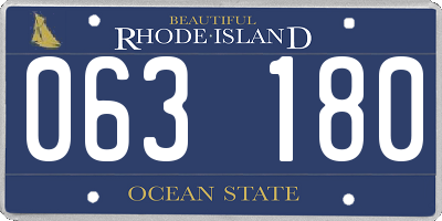 RI license plate 063180