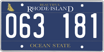 RI license plate 063181