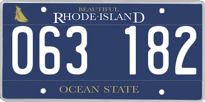 RI license plate 063182