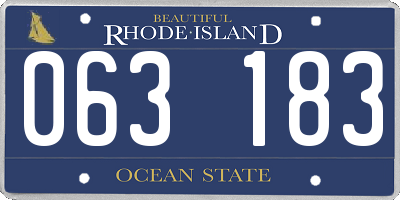 RI license plate 063183