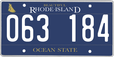 RI license plate 063184