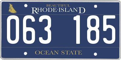 RI license plate 063185