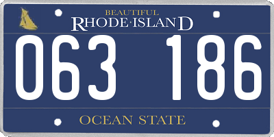 RI license plate 063186