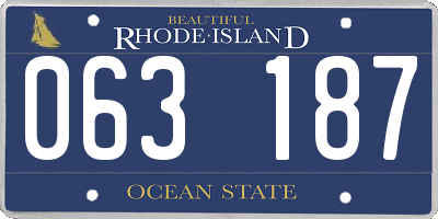RI license plate 063187