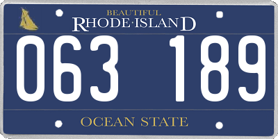 RI license plate 063189