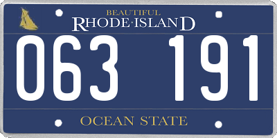 RI license plate 063191
