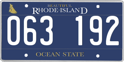 RI license plate 063192