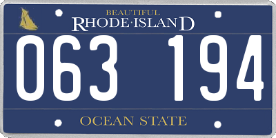 RI license plate 063194
