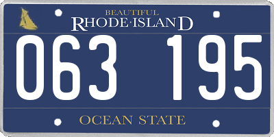 RI license plate 063195