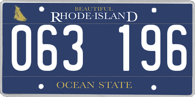 RI license plate 063196