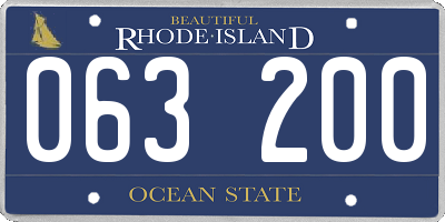 RI license plate 063200
