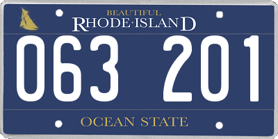 RI license plate 063201