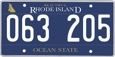 RI license plate 063205