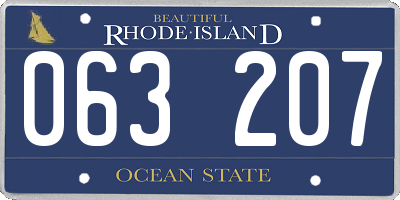 RI license plate 063207