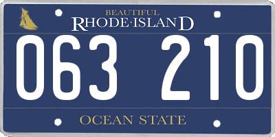RI license plate 063210