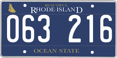 RI license plate 063216