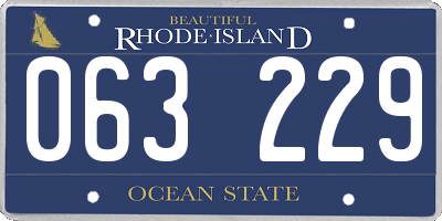 RI license plate 063229
