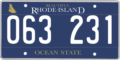 RI license plate 063231