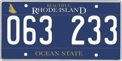 RI license plate 063233