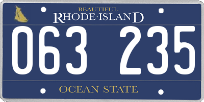 RI license plate 063235