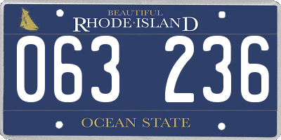 RI license plate 063236