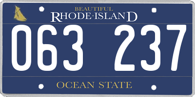 RI license plate 063237