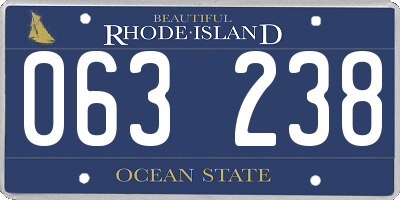 RI license plate 063238