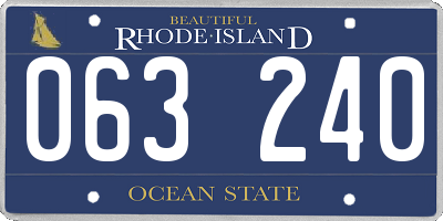 RI license plate 063240